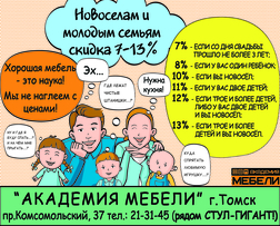 Постоянные скидки молодым семьям и новоселам до 13%